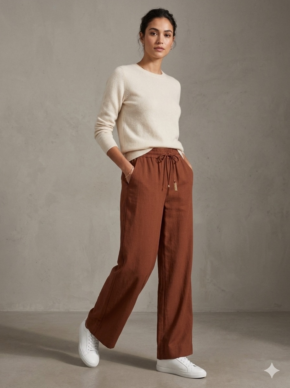 Rachel Zoe Chestnut Wide-Leg Drawstring Pants Size S‎ (US)